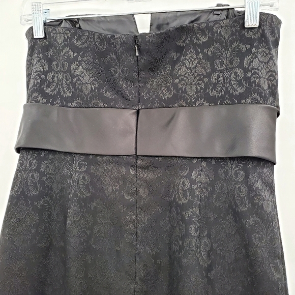 White House Black Market Damask Embroidered Black Strapless Mini Dress - Picture 4 of 9